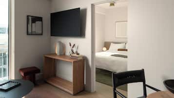 Laptop workspace, free WiFi, bed sheets