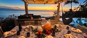 Artist Cliffside Home with private beach access and cabana and two cats.