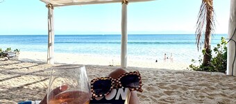 Artist Cliffside Home with private beach access and cabana and two cats.