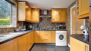 Fridge, microwave, oven, toaster