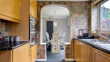 Fridge, microwave, oven, toaster