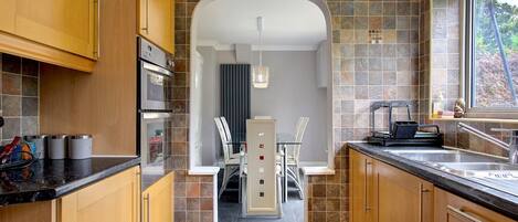 Fridge, microwave, oven, toaster