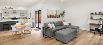 This cottage offers a spacious layout ideal for relaxing or working remotely.