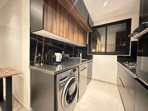 Microwave, oven, stovetop, dishwasher