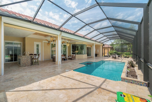 Outdoor pool, a heated pool