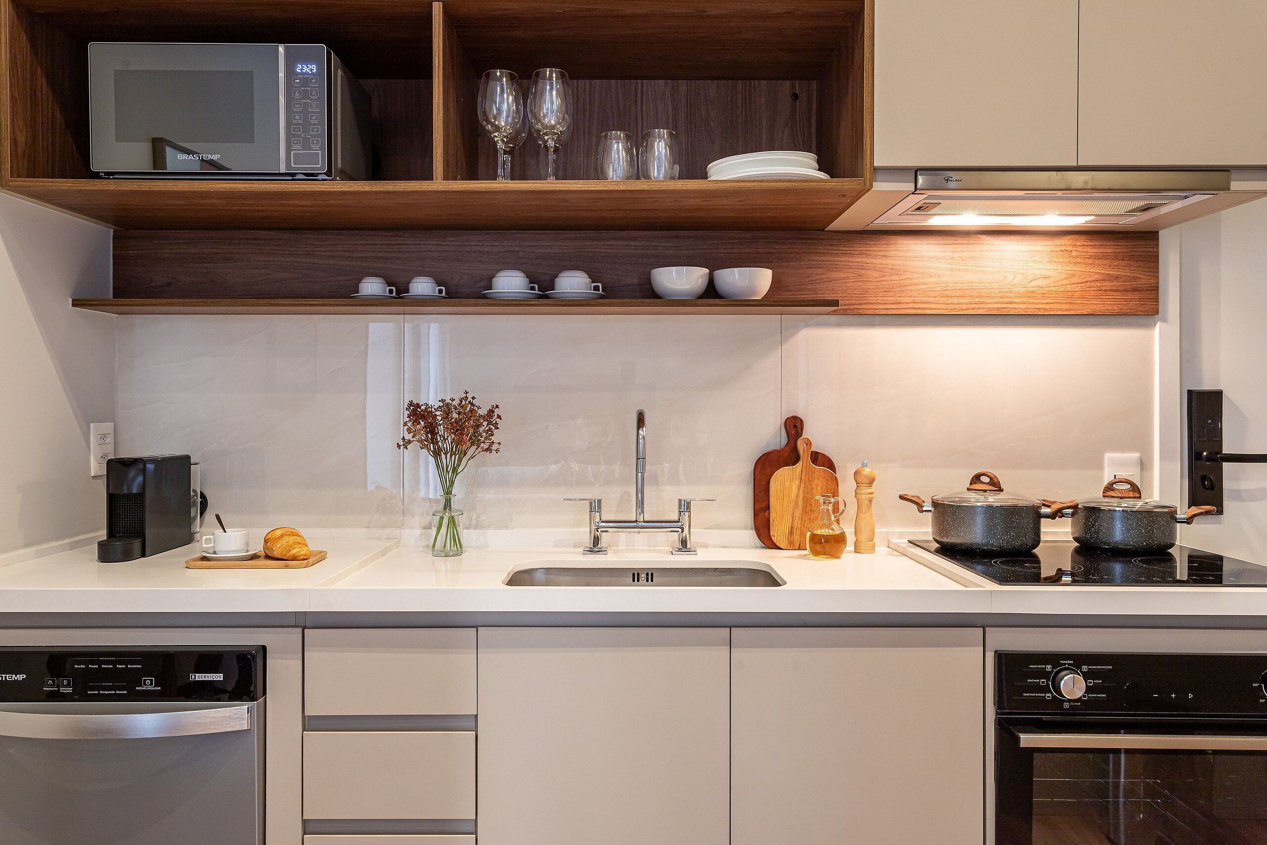 Exclusive Apartment | Private kitchen | Full-size fridge, microwave, stovetop, coffee/tea maker