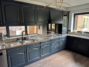 Microwave, oven, stovetop, dishwasher