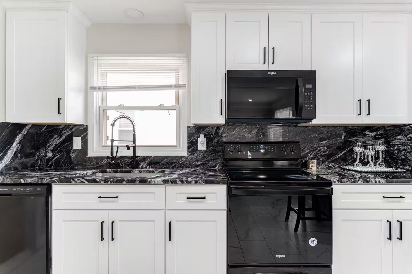 Microwave, oven, dishwasher, coffee/tea maker