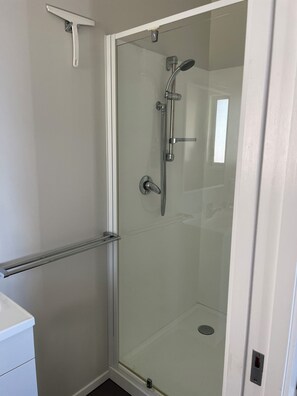 Shower, soap, toilet paper