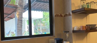 Charming bungalow in Los Ayala with AC, kitchen and 2 blocks from beach area