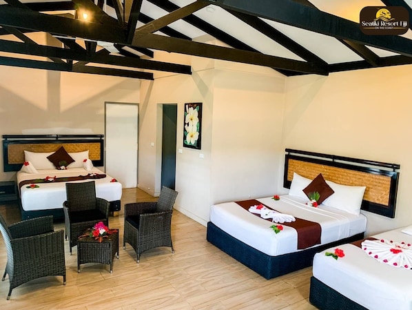 Family Villa, Patio, Pool View | In-room safe, desk, iron/ironing board, free WiFi