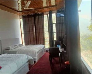 In-room safe, desk, laptop workspace, blackout curtains - Kedar Hill Resort  (Ukhimath)