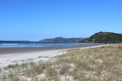 5 minutes walk to beautiful beach & shops, fully fenced section pet friendly.