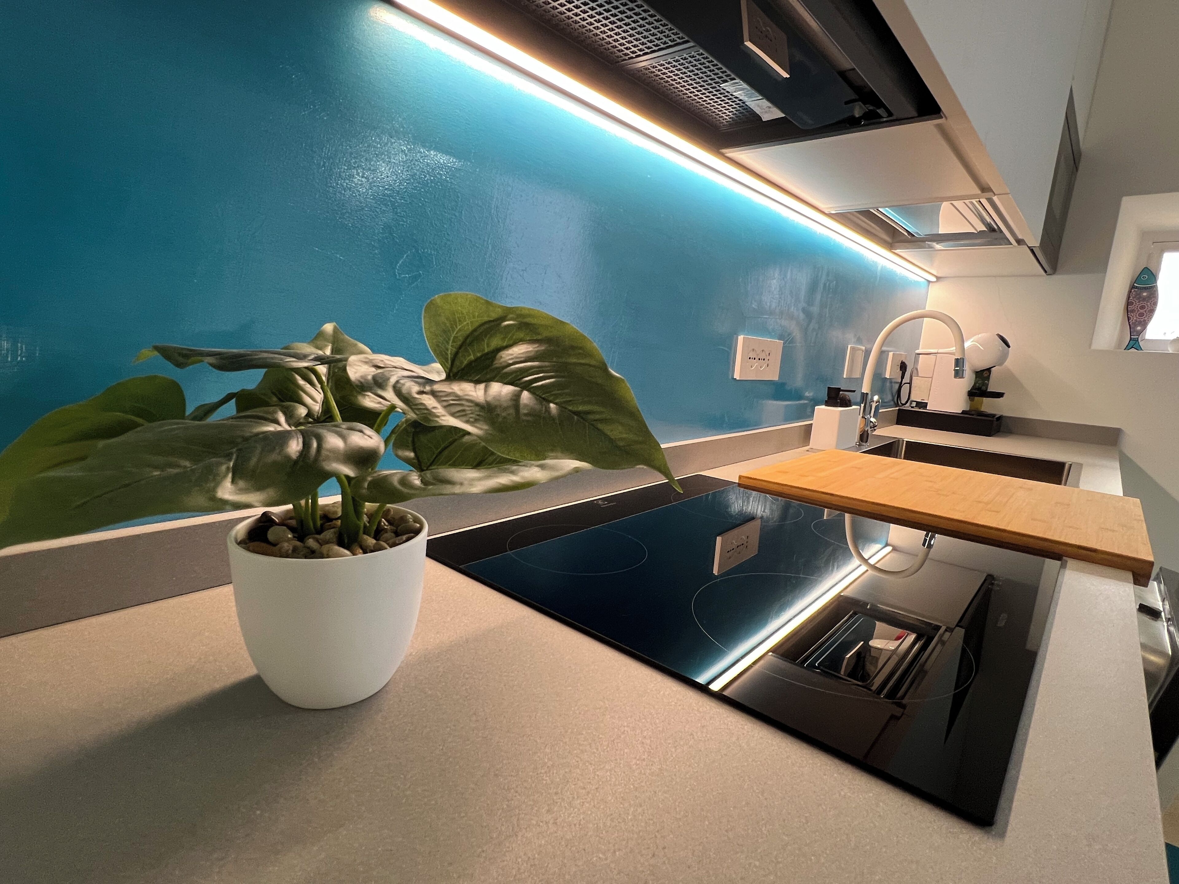 Kühlschrank, Mikrowelle, Ofen, Herdplatte