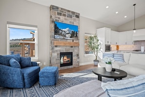 Smart TV, fireplace, video games
