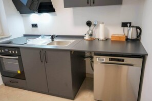 Fridge, oven, stovetop, dishwasher
