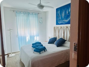 2 bedrooms, in-room safe, iron/ironing board, travel cot
