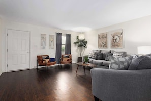 TV, fireplace, offices