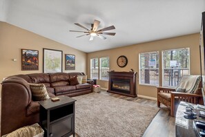 تلفزيون، مدفأة، مشغل دي في دي