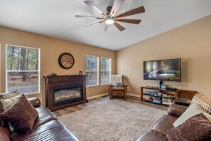TV, fireplace, DVD player