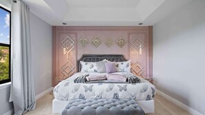 3 bedrooms, desk, iron/ironing board, travel crib