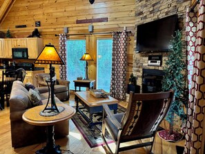 TV, fireplace, video games