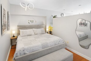 1 غرفة نوم ومكتب وواي فاي مجانًا وملاءات أسرّة