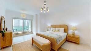 1 bedroom, iron/ironing board, free WiFi, bed sheets - Al Mesk Tower - One Bed with Scenic Marina Views (Dubai Marina)