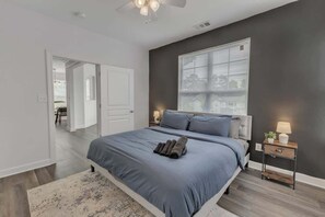 2 bedrooms, iron/ironing board, travel cot, WiFi