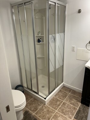 Secador de cabelo, toalhas de banho, sabonete, shampoo