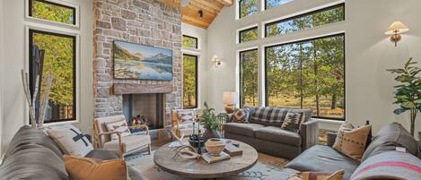 TV, fireplace, table tennis