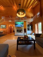 44-inch flat-screen TV with cable channels