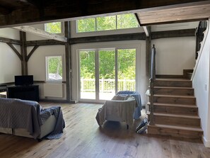 TV connectée, cheminée, chaîne hi-fi