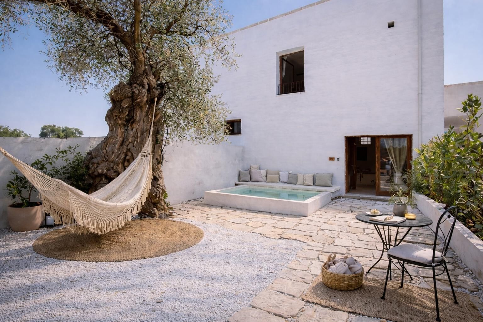 Doppia Luxury, piscina privata, vista cortile | Terrazza/patio