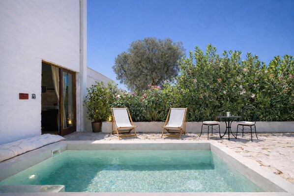 Luxury Quadruple Room, Private Pool, Courtyard View | Terrace/patio