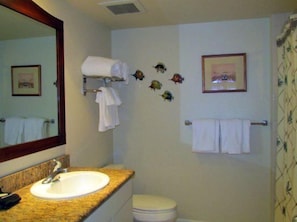 Hair dryer, towels