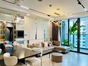 Apartment, 2 Bedrooms, Balcony, City View | Living area