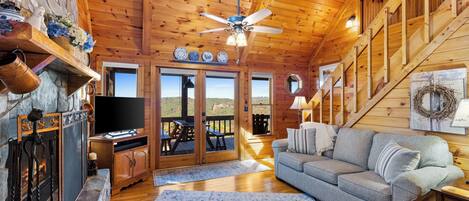 TV, fireplace, DVD player