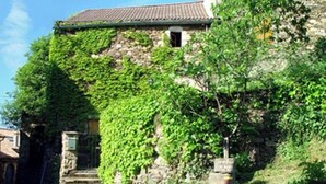 A stone building with a tiled roof, partially covered in ivy, and a set of stone steps leading up to a door. - Maison Geo 2: Renovated MAS for max 6 pers with one of the most beautiful pools (Saint-Mélany)