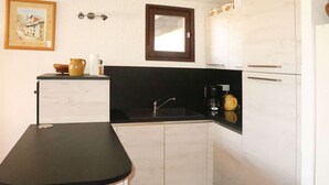 Fridge, microwave, dishwasher
