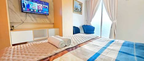 1 soveværelse, internetforbindelse, sengetøj