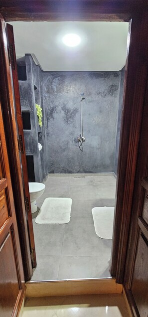 Séchoir à cheveux, serviettes fournies, savon, papier de toilette