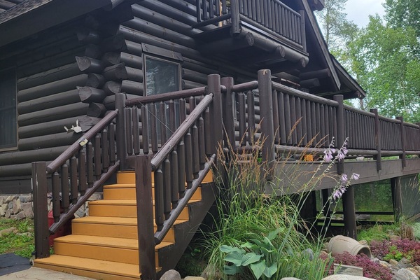 Just up these stairs is the entrance to your home away from home for your stay.