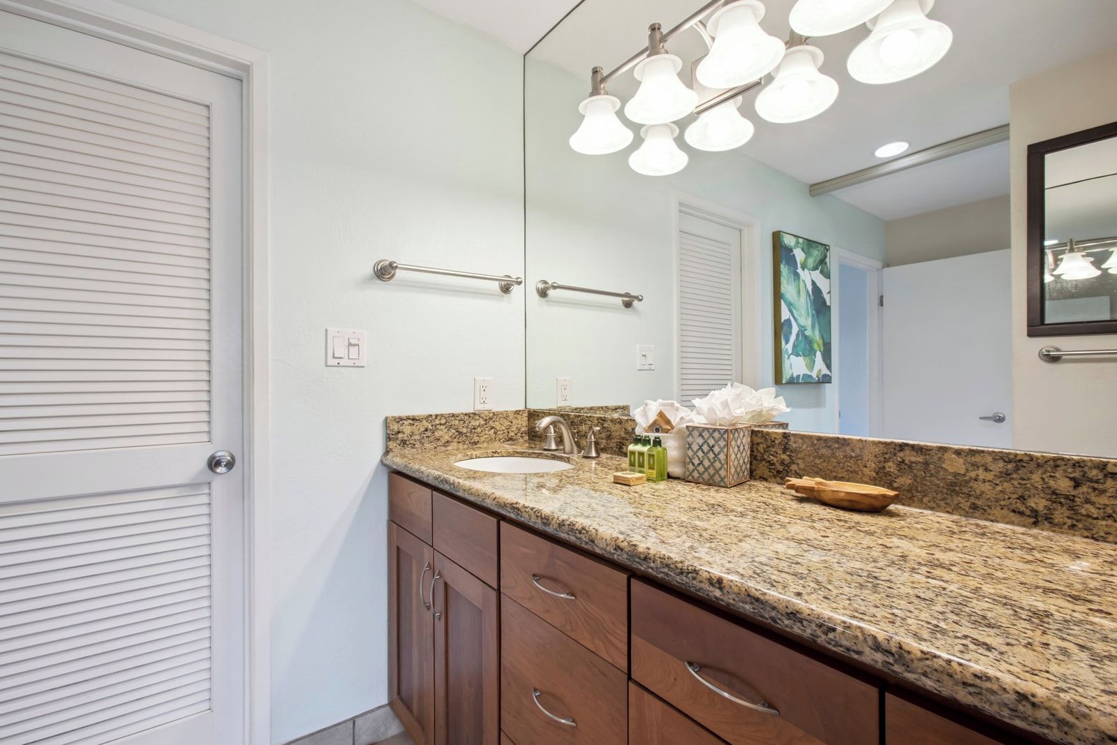 Elegant bathroom with a spacious granite vanity NAP-B13