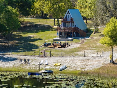 Lakefront A-Frame · Hot Tub + Fire Pit · Dock · Private Lake