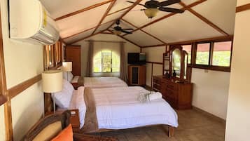 Family Quadruple Room, Balcony, Pool View | In-room safe, laptop workspace, blackout drapes, free WiFi