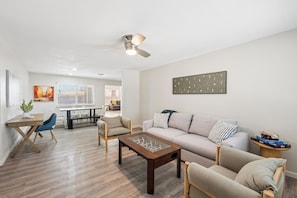 Smart TV, foosball, books