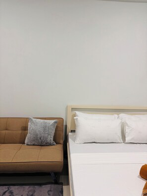 Room, 1 Bedroom, Balcony | Living room - Room-minimalist Comfort With Homey Touch (Iloilo)