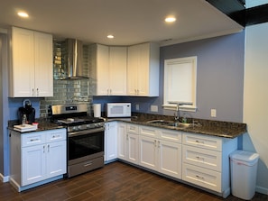 Microwave, oven, stovetop, dishwasher
