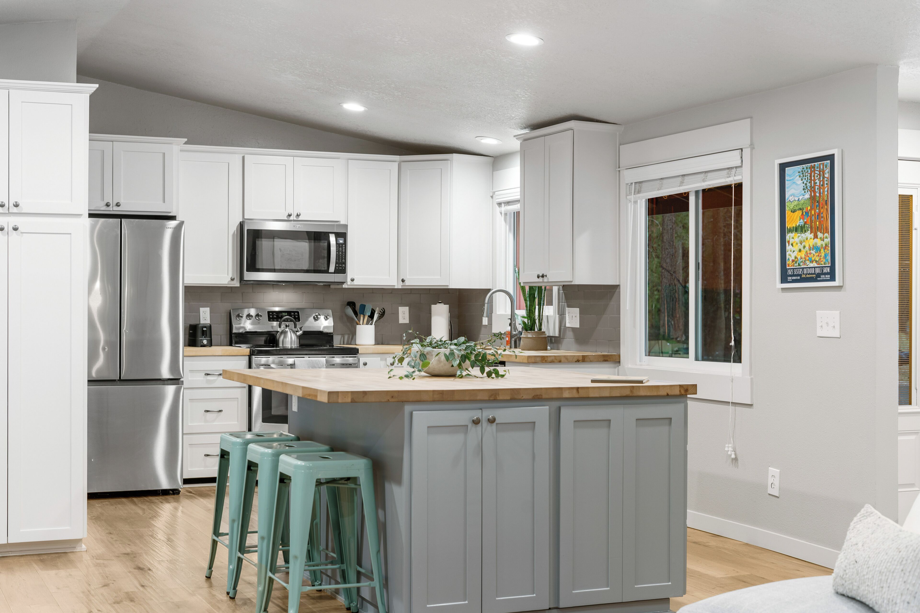 Microondas, horno, parrilla de estufa y lavavajillas 